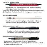 Kuretake ZIG Illustration Special Set, 2 Brush Pens and 2 Fineliner Pens for Inktober Drawing, Lettering and Calligraphy, Flexible Brush Tip, Professional Artist Quality, Non Toxic, Made in Japan