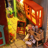 CUTEBEE Dollhouse Miniature with Furniture, DIY Wooden Dollhouse Kit Plus Dust Proof, Creative Room Idea ( Book Villa )
