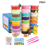 Modeling Clay, 24 Colors Air Dry Clay Best Gift for Kids, Super Light Magic Clay with Sculpting