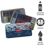 Derwent Colored Pencils, Inktense Ink Pencils, Drawing, Art, Metal Tin, 72 Count (2301843),Assorted & Inktense Ink Blocks, 72 Count (2301980)
