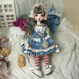 WELLVEUS Mini Doll 1/6 BJD Doll Full Set Ball Jointed Girl Gift Eyes Dress Makeup Hair