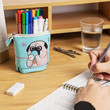 Comix Telescopic Pencil Case, Cute Standing Pencil Pouch Stationery Organizer Makeup Cosmetics Bag, Pen Case Holder for Office School Teens Girl Gifts, WHPH2001BU (Aqua, 1 Pack)