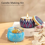 Candle Making Kit for Adults Beginners, Beeswax Candle Making Supplies Set Include Melting Pot, Beeswax, Dyes, 2 Fragrance Oils (Lavender, Vanilla)