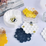 Bee Honeycomb Resin Coaster Molds Silicone Set, 4Pcs Honeycomb Coaster Molds for Epoxy Resin Casting with Bee Coaster Holder Mold, Silicone Coaster Molds for DIY Resin Crafts, Home Decoration