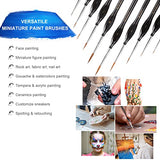 10PCS Detail Paint Brush Set - Durable Miniature Painting Brushes, Micro Paint Brushes for Warhammer 40k Miniature Figure, Model Painting, Fine Detailing, Art Painting by BOVULO