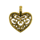 Dovewill 50 Pieces Hollow Out Love Heart Pendant Charms for Necklace Keyring Bag Jewelry Making