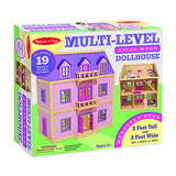 Melissa & Doug Multi-Level Wooden Dollhouse With 19 pcs Furniture