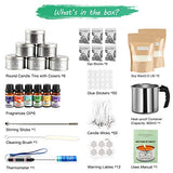 Candle Making Kit Supplies, Soy Wax DIY Candle Craft Tools Including Candle Make Pouring Pot, Candle Wicks, Wicks Sticker, Natural Soy Wax and Spoon, 6 Candle tins with Lids