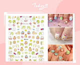 6 Sheets Mixture Cute Kawaii Cartoon Nail Art Stickers Decal for Nail Art,3D Self Adhesive Nail Design Nail Art Supplies Cute Nail Decals for Women Girls Kids…