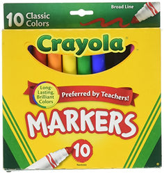 Crayola Broad Line Markers, Classic Colors 10 Each