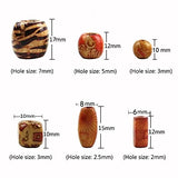 400pcs Various Shaped Painted Wooden Beads Loose Spacer Beads (Round, Oval, Cubes, Tubular )for DIY