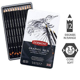 Derwent Graphic Drawing Pencils, Soft, Metal Tin, 12 Count (34215)