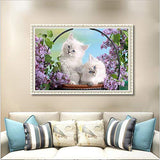 5D Diamond Painting for Adult DIY Full Diamond Painting Kit Lovely Cats Diamond Art by Numbers Full Drill Diamond Embroidery Wall Decor (11.8X15.7inch)