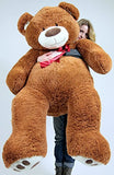 5 Foot Very Big Smiling Teddy Bear Five Feet Tall Cookie Dough Brown Color with Bigfoot Paws Giant Stuffed Animal Bear