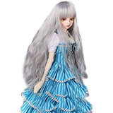 Heat Resistant Long Smoky Grey Silver Fluffy Water Wavy BJD doll wigs 1/3 1/4
