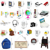 SOTOGO 46 Pieces Doll House School Supplies Mini School Accessories Dollhouse Toy Home Miniature Model DIY Doll Accessories