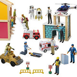 Beverly Hills Doll Collection Sweet Li’l Family Dollhouse Figures - Firefighter, Police Officer, Doctor and More, Set of 10 Action Figure People Doll House Set, Pretend Play for Kids and Toddlers