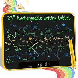 YOUNGRAYS Toy for Kid Large-Size USB Rechargeable LCD Writing Tablet 23 inch Doodle Boards Toddler’s Drawing Pad Children Adults at Home School Office(Yellow)