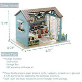 TuKIIE DIY Miniature Dollhouse Kit, 1:24 Scale Creative Room Wooden Mini Doll House Accessories with Furniture for Kids Teens Adults