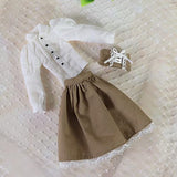 Outfits for Blyth Doll Skirt wiith Corset and Shirt for Joint or Rubber Body Vintage Dressing 1/6 bjd (Color: A)