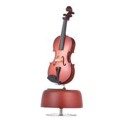 ammoon Classical Wind Up Violin Music Box with Rotating Musical Base Instrument Miniature Replica Artware Gift