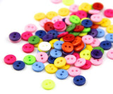 RayLineDo One Pack of 60 Mixed Bright Candy Color Plain Round 2 Holes Resin Buttons for Crafting