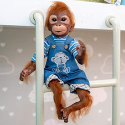 Zero Pam 21 inch Real Looking Monkey Reborn Dolls Weighted Body Handmade Newborn Apes Realistic Dolls Silicone Orangutan for Kids 7 Ages+