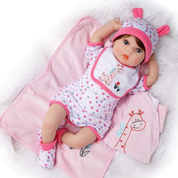 Girls Reborn Baby Dolls Lifelike Real Baby Dolls That Look Real 22'' Come with Blanket & Doll Accessories, Gift Set
