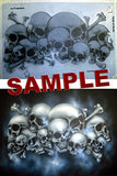 Schneidmeister Airbrush Stencil FIELD OF SKULLS (Size -MEDIUM-) Mylar Template, two layer single