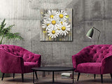 AMEMNY Flower Wall Decor Modern Hand-Painted Abstract Floral Wall Art Blooming Flower Oil Painting on Wrapped Canvas Artwork for Bedroom Living Room Framed Ready to Hang (Flower 05, 20inchx20inch)