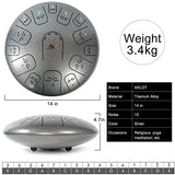 Steel Drum,AKLOT 14 inch 15 Notes Alloy Metal Steel Tongue Drums Hand pan for Adult