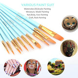 GACDR Acrylic Paint Brushes, 20 Pieces Face Paint Brushes for Acrylic Painting Oil Watercolor Artist Paint Brush for Kids,Body Face Nail Art,Detailing and Rock Painting