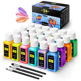 Magicfly 24 Colors Iridescent Acrylic Paint + Magicfly 14 Colors Bulk Acrylic Paint Set