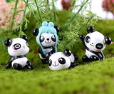 Chris.W 8pcs Dollhouse Miniature Panda Figurines Animal Figure Fairy Garden Terrarium Decorations Ornaments