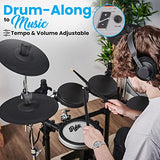 Pyle Electronic Set-Portable Powerful Kit w Machine for Beginners Touch Sensitive Drum Pads, MIDI Computer Connection, Quick Setup Roll-Up Design (Mac & PC Compatible) (PTEDK50)