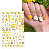 JMEOWIO 10 Sheets Spring Flower Nail Art Stickers Decals Self-Adhesive Pegatinas Uñas Leaves Summer Nail Supplies Nail Art Design Decoration Accessories