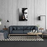 Pigort Frida Kahlo Wall Art Canvas Print Black and White Painting Artwork Wall Decor, Gallery Wrapped, 16"x24", Left