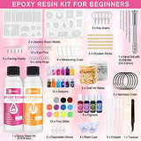 Resin Jewelry Making Kit - Resin Kit for Beginners with Resin Molds and Pigments Tools, Earring Hooks for Resin Jewelry Making, Jewelry Craft Resin Kits Beginners Advanced Art and Craft School Gift