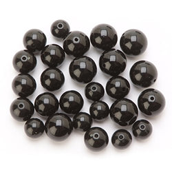 Darice 1999-6103 Faceted Round Acrylic Beads, 10 12 14mm, Black