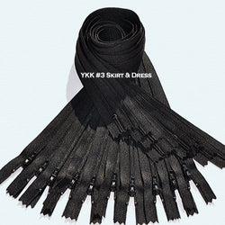 ZipperStop Wholesale Authorized Distributor YKK® 9 Inch Zipper #3 Skirt & Dress Closed Bottom Color