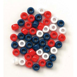 Bulk Buy: Darice DIY Crafts Pony Beads Plastic Opaque USA Colors 9mm 720 pieces (3-Pack)