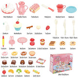 BeebeeRun Cutting Birthday Cake Toys,Pretend Play for Kids,Light and Music 82Pcs DIY Pretend Cake Set with Candles,Dessert,Dount,Educational Toys for Kids, Pretend Play Food for Toddlers
