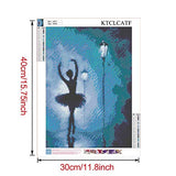 DIY 5D Diamond Painting by Number Kits, Painting Cross Stitch Full Drill Crystal Rhinestone Embroidery Pictures Arts Craft for Home Wall Decor Ballet Dancers Under Street Lamps (J5071-11.8X15.7in)