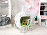 Miniature Cinderella Carriage, Fairytale Doll Pumpkin Stroller, Handmade Wicker