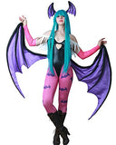 Miccostumes Women's Game Heart Hollow Top Cosplay Costume With Wings Leggings (M)