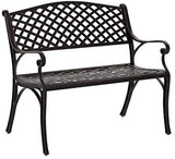 Antique Bronze Cast Aluminum Patio Bench