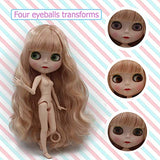 1/6 BJD Doll, 4-Color Changing Eyes Matte Face and Ball Jointed Body Dolls, 12 Inch Customized Dolls Can Changed Makeup and Dress DIY. Nude Doll Sold Exclude Clo (SNO.29)