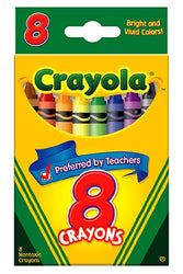 Crayola : Classic Color Pack Crayons, Wax, Standard Size, Peggable Tuck Box, 8 Colors/Box -:-
