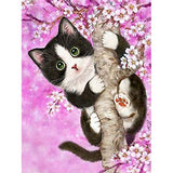 Fancy Fang DIY 5D Cat Diamond Painting Kit Number Cats Digital Crystal Rhinestone Embroidery Picture Cross Stitch Home Christmas Wall Decoration Gift 11.8×15.7In