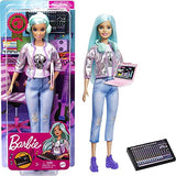 Barbie Career of The Year Music Producer Doll (12-in), Colorful Blue Hair, Trendy Tee, Jacket & Jeans Plus Sound Mixing Board, Computer & Headphone Accessories, Great Toy Gift